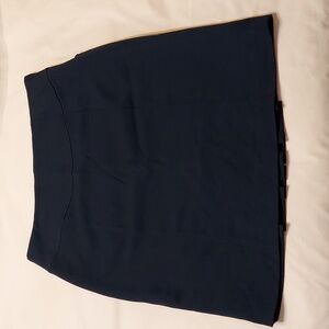 Classic Black Pencil Skirt with Center-back Box pleats